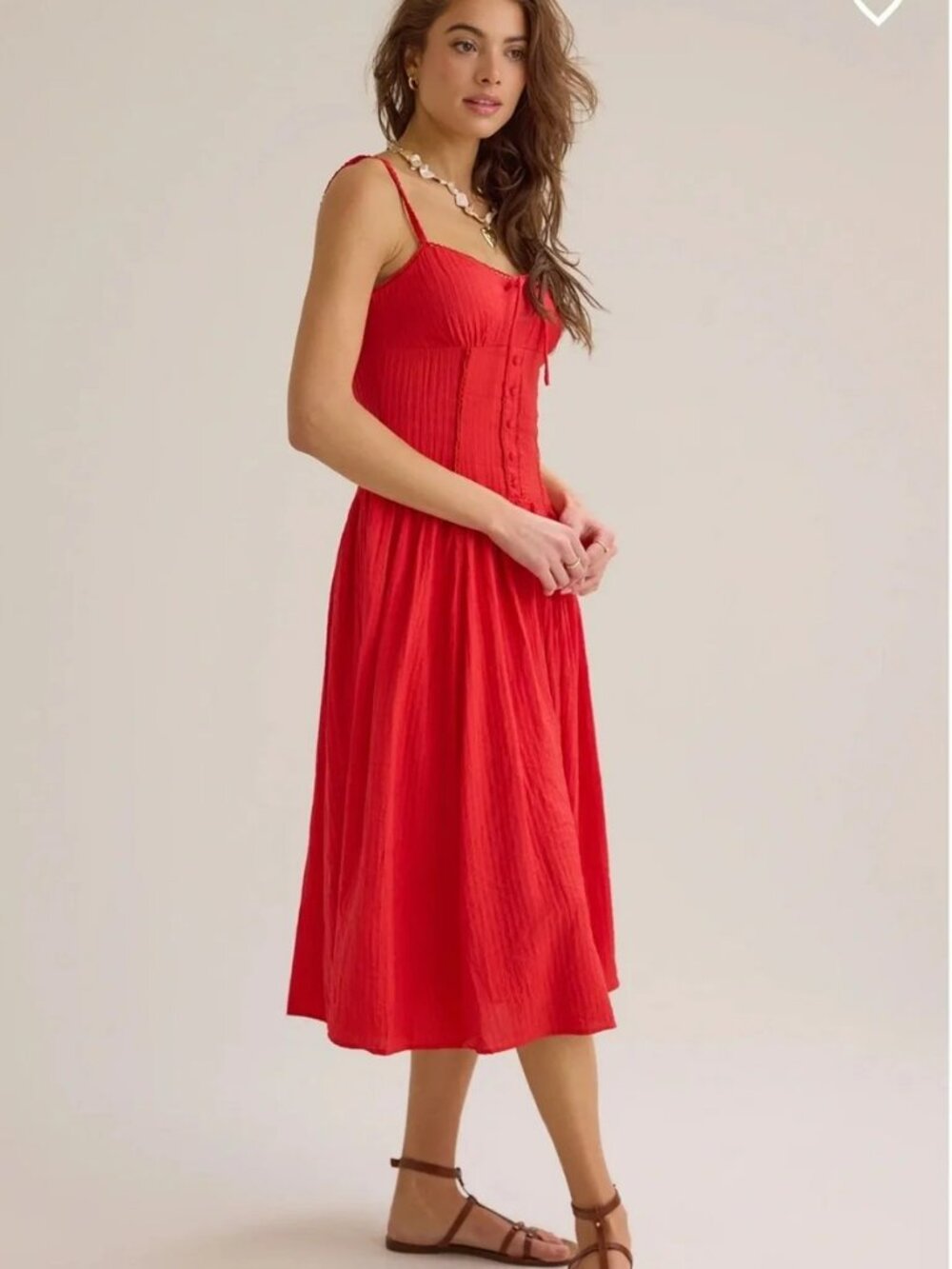 Altar'd State Red Sloane Midi Dress - Picture 3 of 10